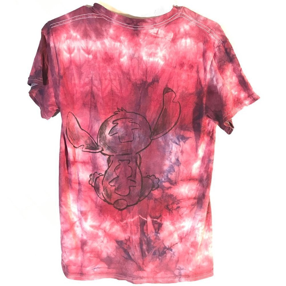 Disney Lilo and Stitch Tee Shirt Size Small Pink Tie dye Cotton - Picture 8 of 8